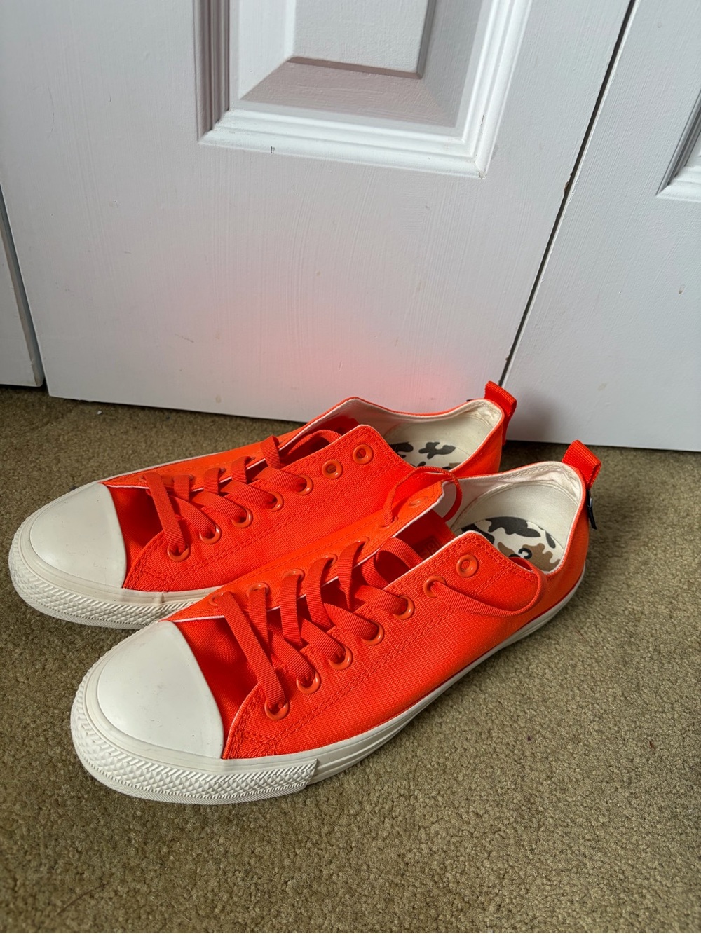 Converse Low-Top Orange Canvas Sneakers with White Toe